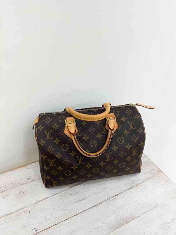 【95成新】LV SPEEDY 30 經典Monogram手提波士頓包 