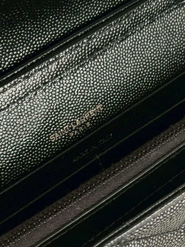【分期0利率】YSL WOC 魚子醬鍊包 SO BLACK 22.5CM【95成新】 