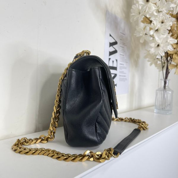 【12期0利率】YSL COLLèGE中性絎縫皮革手袋【22年1月台灣購證】【95成新】 