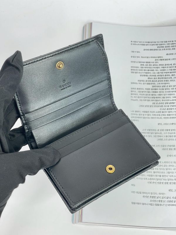 【95成新】GUCCI Marmont 愛心兩摺拉鍊零錢袋短夾 