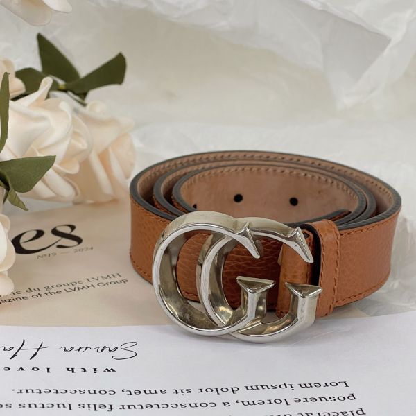 【12期0利率】GUCCI 雙G扣頭皮帶 3公分【9成新】 