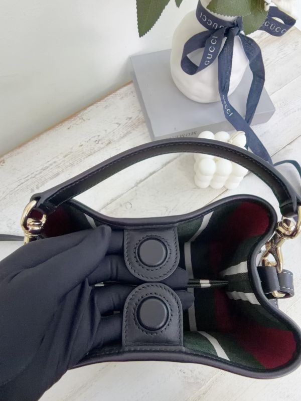 【99成新】GUCCI GG Emblem系列小號水桶包 