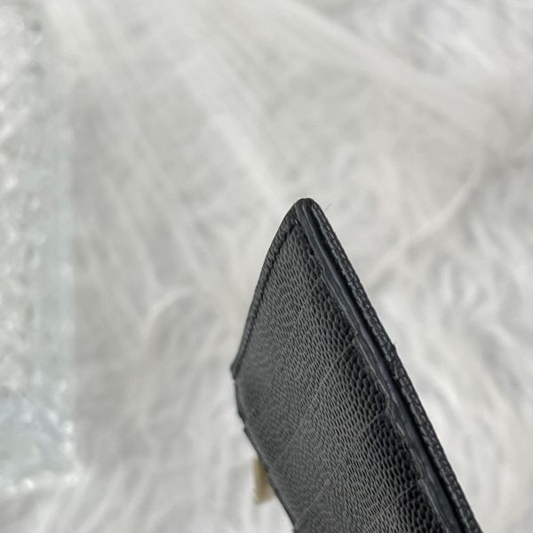 【分期0利率】YSL 粒面壓紋牛皮拉鍊卡片零錢包【99成新】 