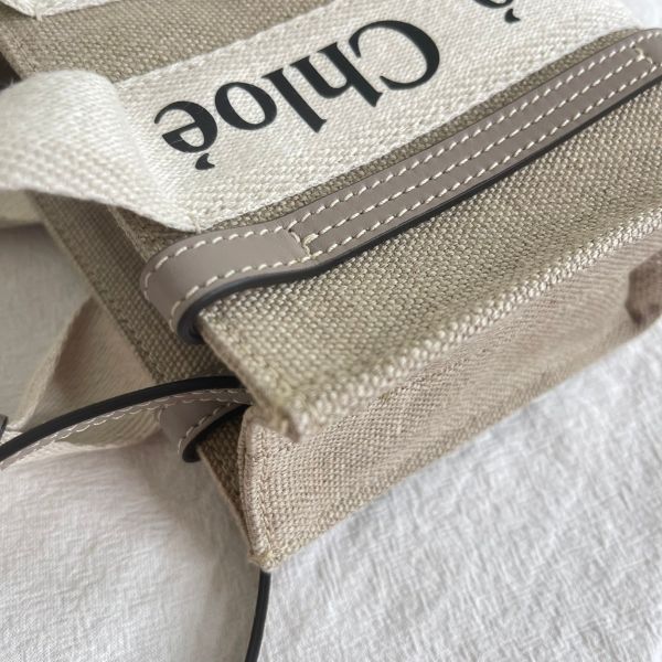 【12期0利率】CHLOE WOODY TOTE 迷你 灰紫色【99新】 