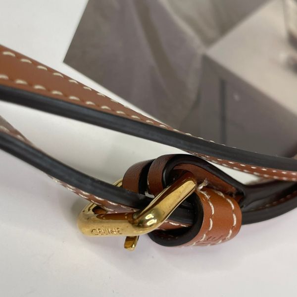 【95新】【12期0利率】CELINE 平滑小牛皮CUIR TRIOMPHE迷你BESACE  小胖包 