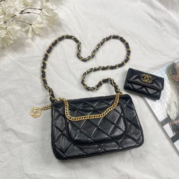 【12期0利率】CHANEL 23S金幣CF23羊蠟皮【95成新】 