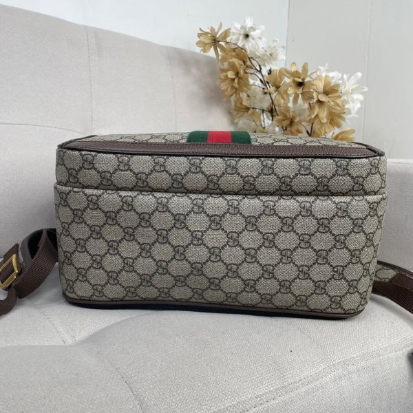【12期0利率】GUCCI OPHIDIA GG紅綠織帶背包【95成新】 