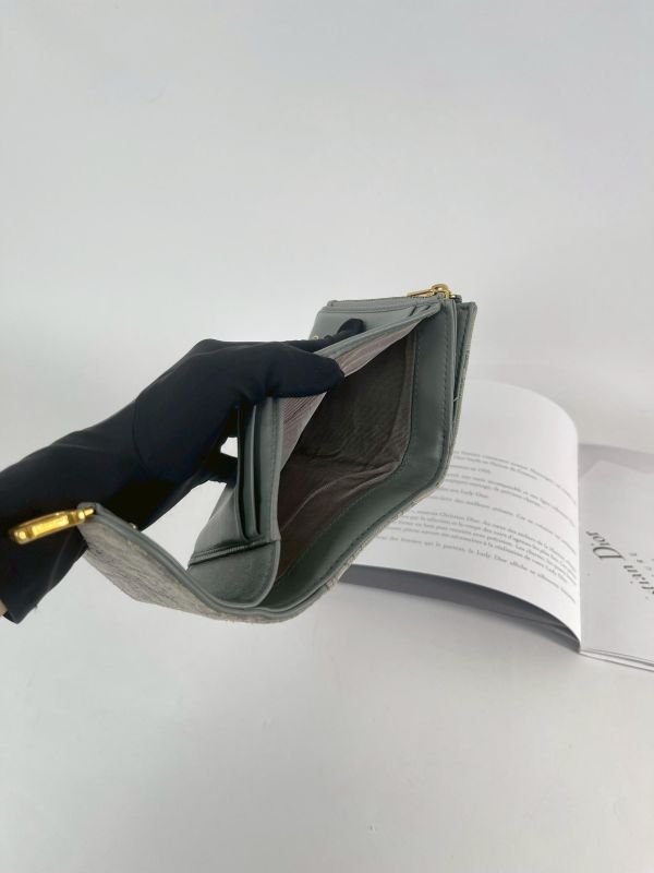 【9成新】DIOR SADDLE LOTUS 老花三折短夾 