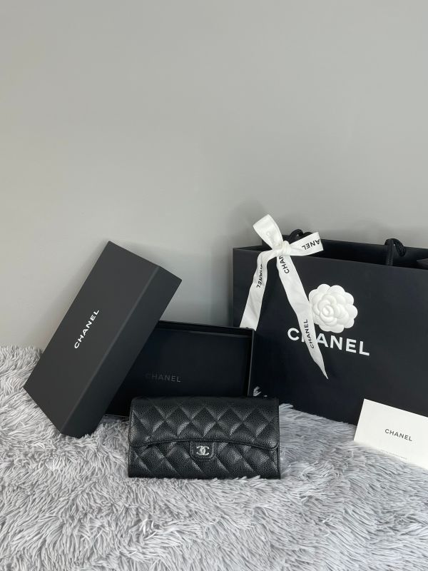 【分期0利率】CHANEL COCO 經典翻蓋長夾 黑銀【全新品】 