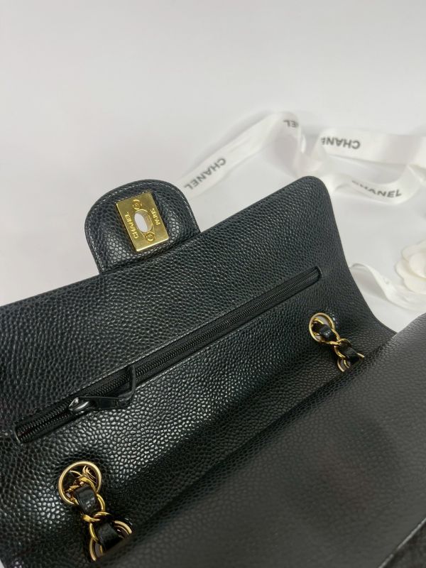 【95成新】CHANEL CF23黑色金扣荔枝防刮牛皮 