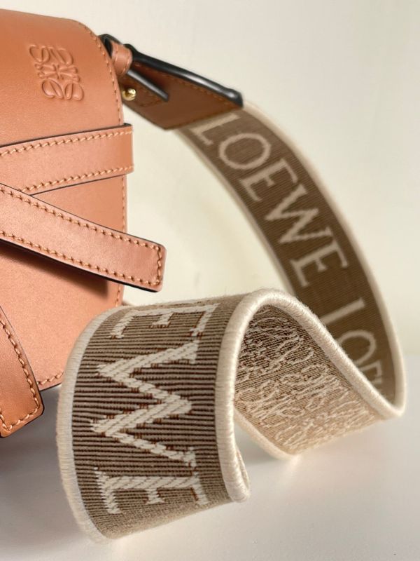 【分期0利率】LOEWE MINI GATE 雙層包 焦糖【92成新】 