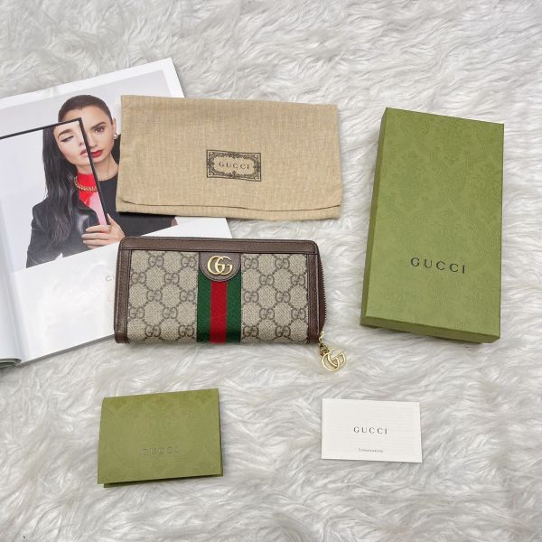 【12期0利率】GUCCI OPHIDIA GG拉鍊長夾【台灣購證】【95成新】 