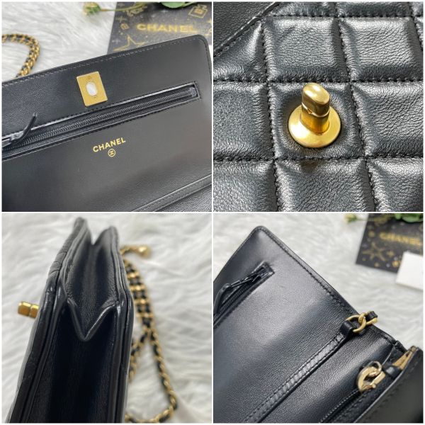 【12期0利率】CHANEL 羊皮金球WOC【95成新】 