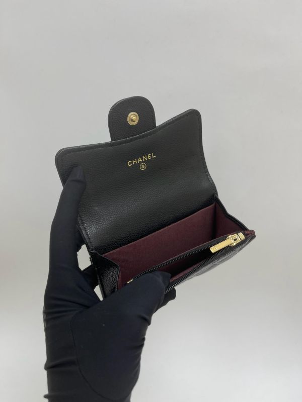 【95成新】Chanel 內拉鍊雙層翻蓋卡包 
