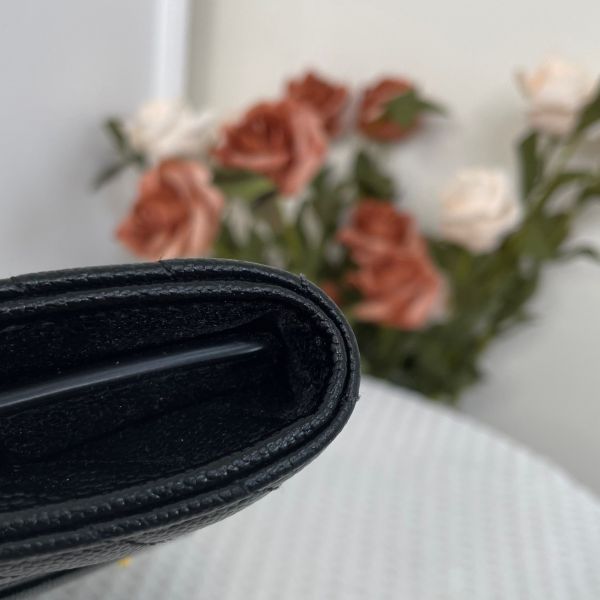 【9.5成新】【12期0利率】YSL MONOGRAM 魚子醬信封長夾 