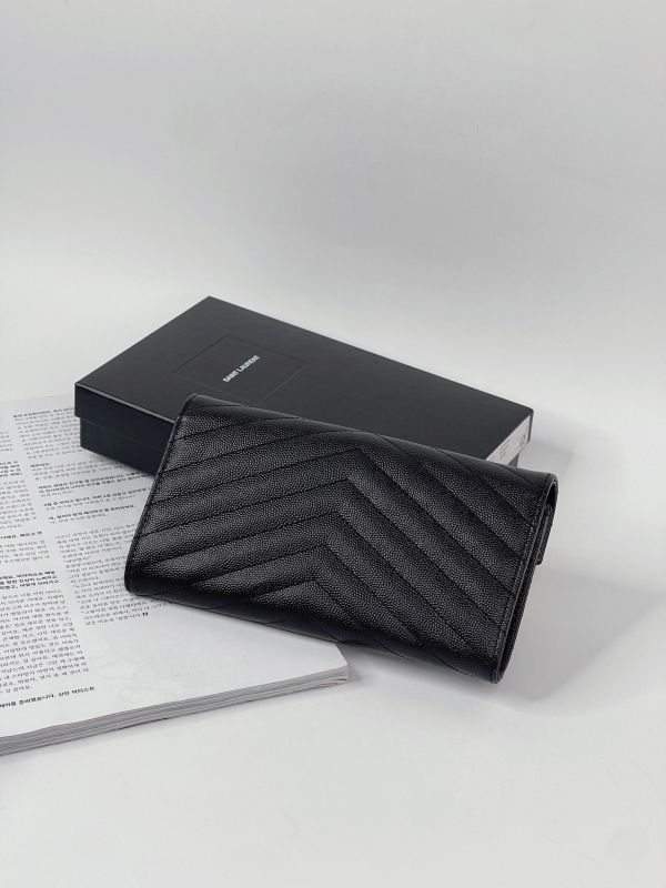 【95成新】YSL MONOGRAM 魚子醬信封長夾 