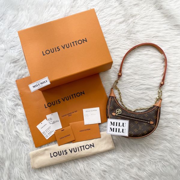 【12期0利率】LV  Loop 老花半月包【95成新】 