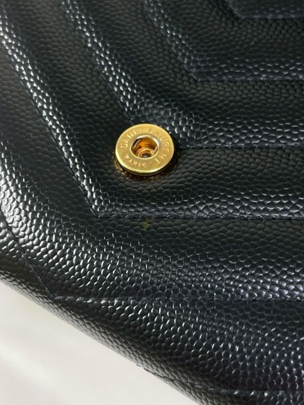 【95成新】YSL MONOGRAM 魚子醬信封長夾 