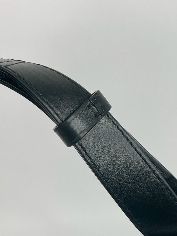 【9成新】LV 皮革背帶黑老花腰包 