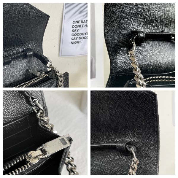 【12期0利率】YSL  魚子醬牛皮 22.5CM WOC斜背包【95成新】 