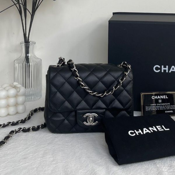 【12期0利率】CHANEL 方胖黑銀【85成新】 