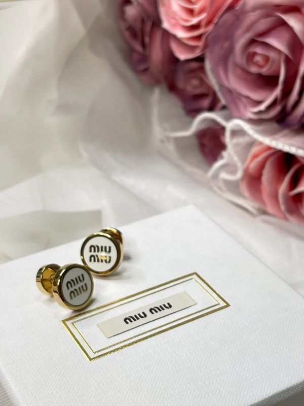 【分期0利率】MIUMIU 琺瑯金屬耳環【全新品】 
