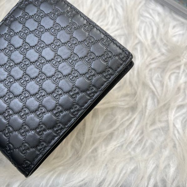 【12期0利率】GUCCI GG皮革滿版壓紋6卡短夾【99成新】 