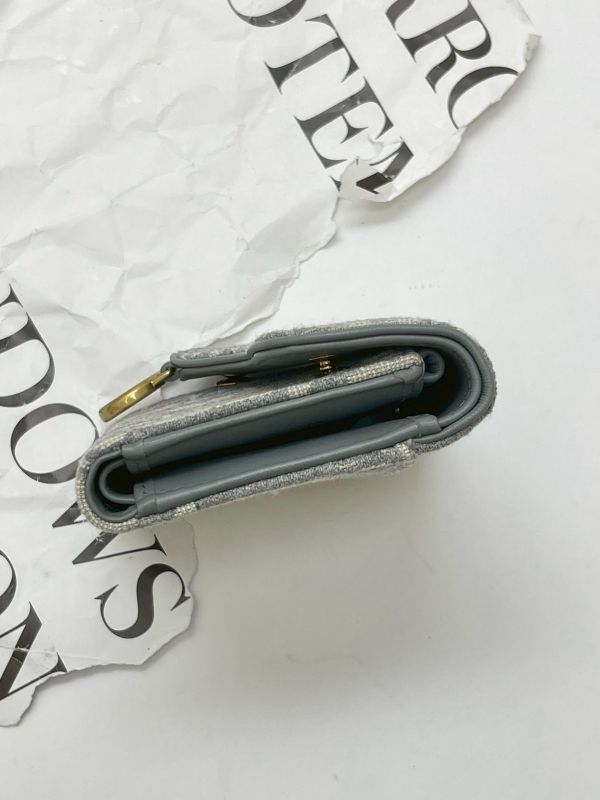 【95成新】DIOR SADDLE LOTUS 老花三折短夾 