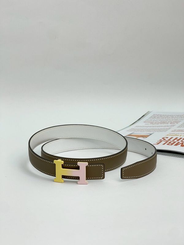 【95成新】HERMES 漸層琺瑯雙面皮帶 24MM 