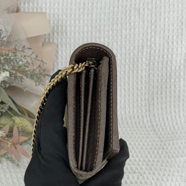 【12期0利率】GUCCI  OPHIDIA 鏈帶長夾 可拆鍊條【9成新】【】 