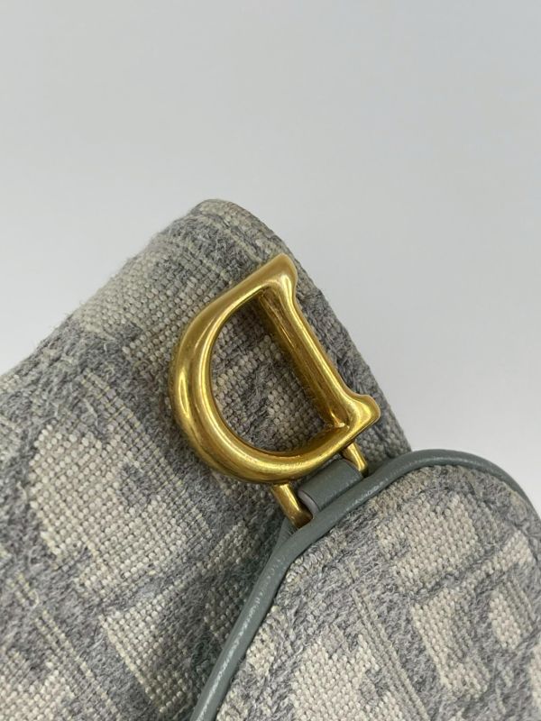 【9成新】DIOR SADDLE LOTUS 老花三折短夾 