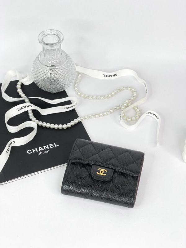 【分期0利率】CHANEL COCO 背面拉鍊三折短夾【9成新】 