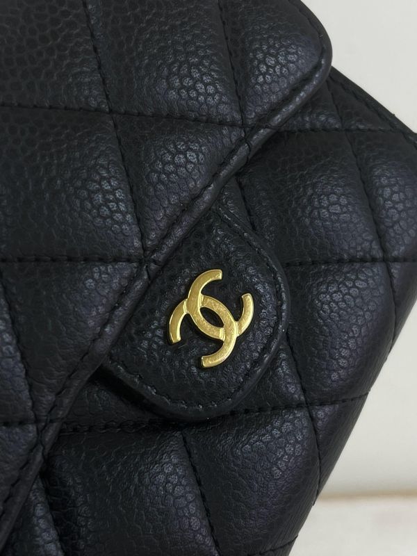 【9成新】CHANEL COCO 背面拉鍊三折短夾 