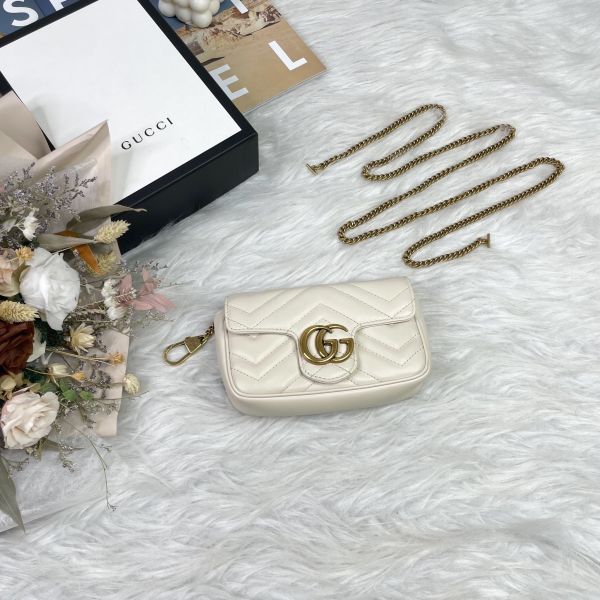 【9成新】【12期0利率】GUCCI GG MARMONT迷你翻蓋單肩包 