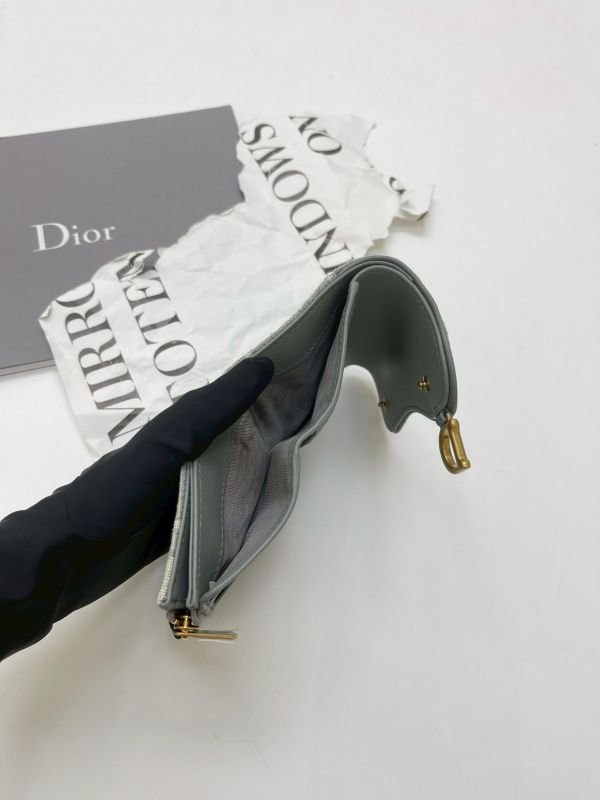 【95成新】DIOR SADDLE LOTUS 老花三折短夾 