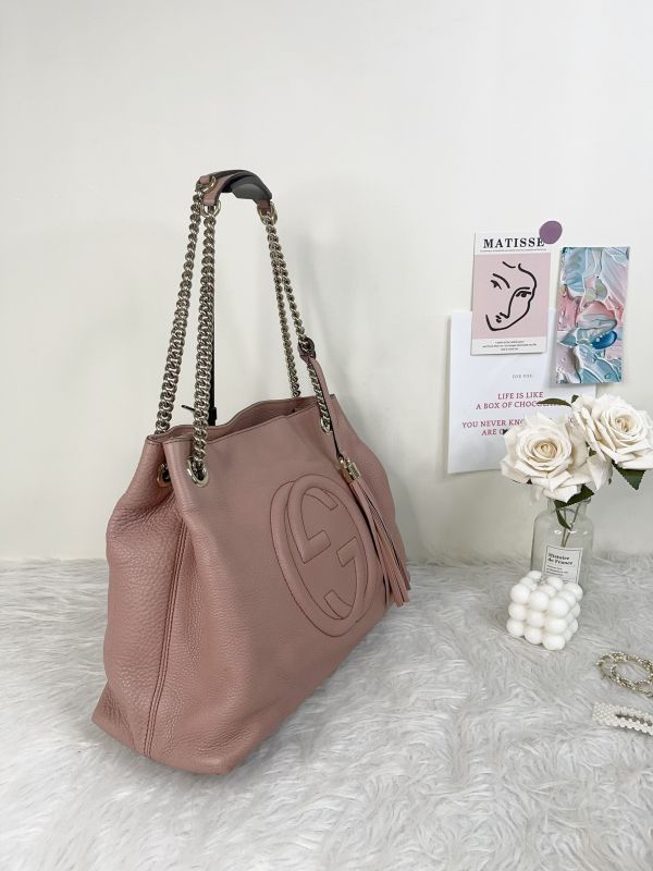 【分期0利率】GUCCI SOHO牛皮托特包【88成新】 