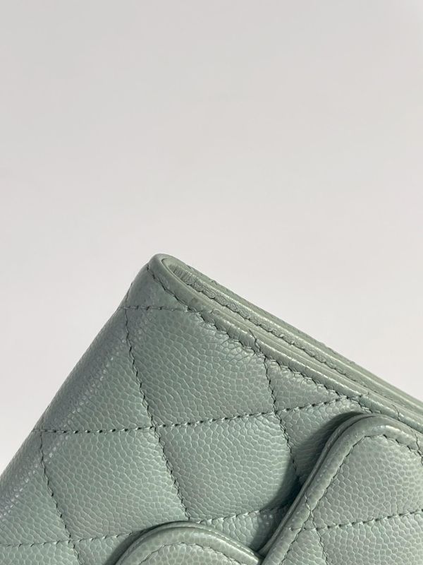 【9成新】CHANEL COCO 背面拉鍊三折短夾 