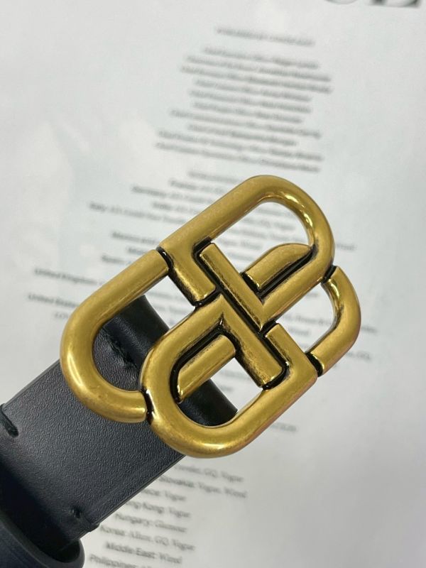 【全新品】BALENCIAGA 復古BB LOGO 25MM 皮帶 