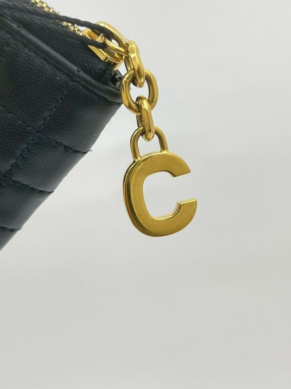 【95成新】CELINE C Charm 絎縫小牛皮零錢包 
