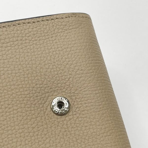 【12期0利率】LOEWE Anagram 卵石紋小牛皮對折短夾【台灣購證】【99成新】 