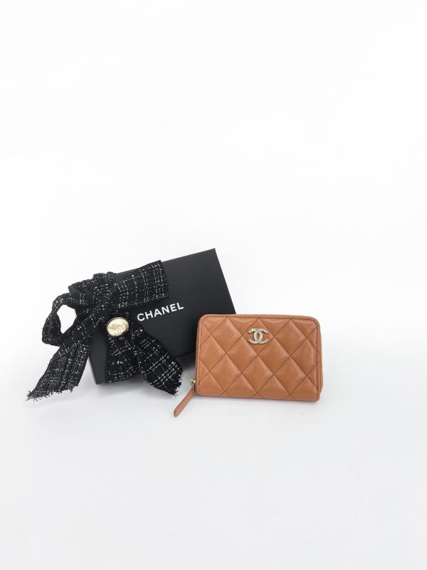 【全新品】CHANEL 25B 大型拉鍊零錢卡包 