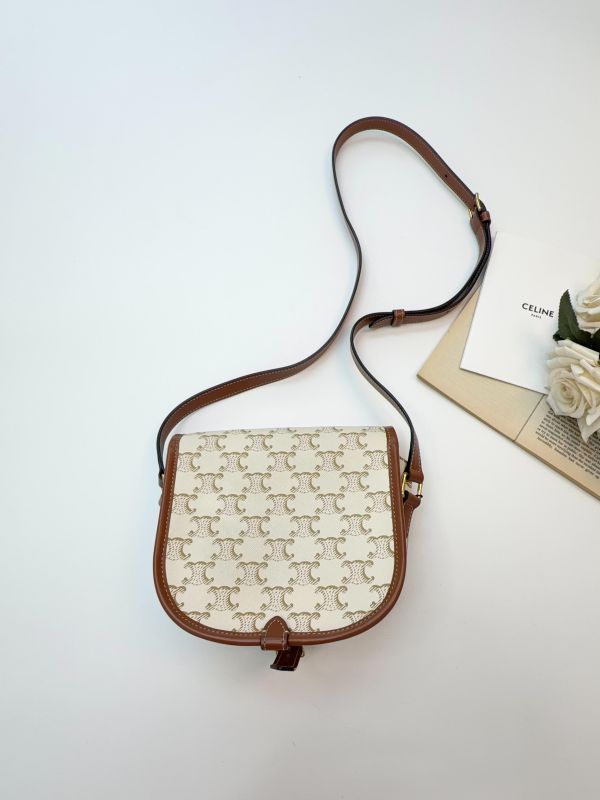 【95成新】CELINE Triomphe帆布中型Folco手袋 