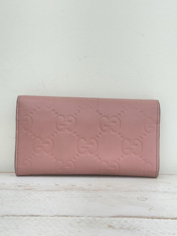 【9成新】GUCCI GG壓紋信封長夾 