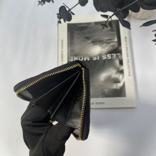 【12期0利率】 YSL魚子醬拉鍊長夾【9成新】 