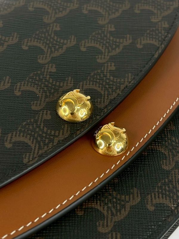 【99成新】CELINE DUO標誌印花及牛皮飾邊WOC 