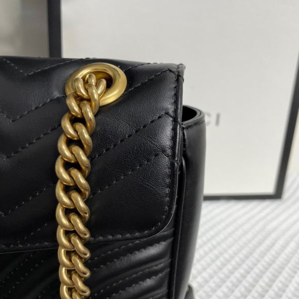 【99成新】【12期0利率】GUCCI GG Marmont 絎縫皮革小號單肩包 26公分 