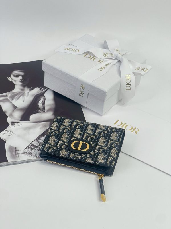 【未使用閒置品】Dior 老花零錢短夾 
