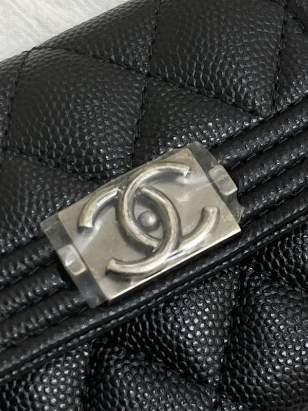 【99新】CHANEL BOY翻蓋零錢卡包 