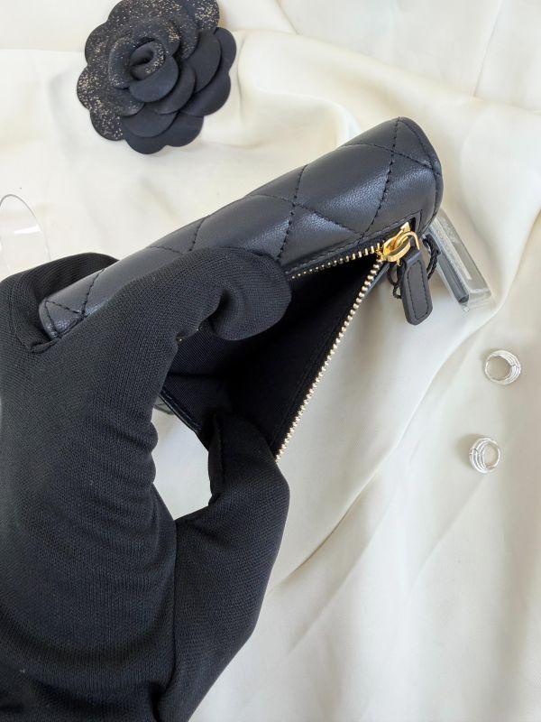 【99成新】CHANEL COCO 背面拉鍊三折短夾 