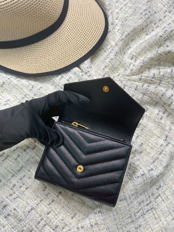 【分期0利率】YSL 魚子醬三折短夾 【9成新】 